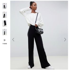 Nwt ASOS DESIGN Tall contrast piped wide leg pants